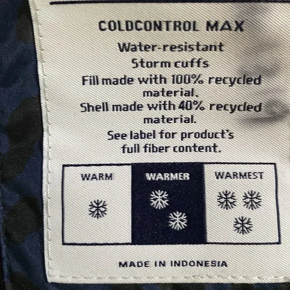 Gap cold control max puffer jacket navy leopard girl medium - Picture 4 of 7